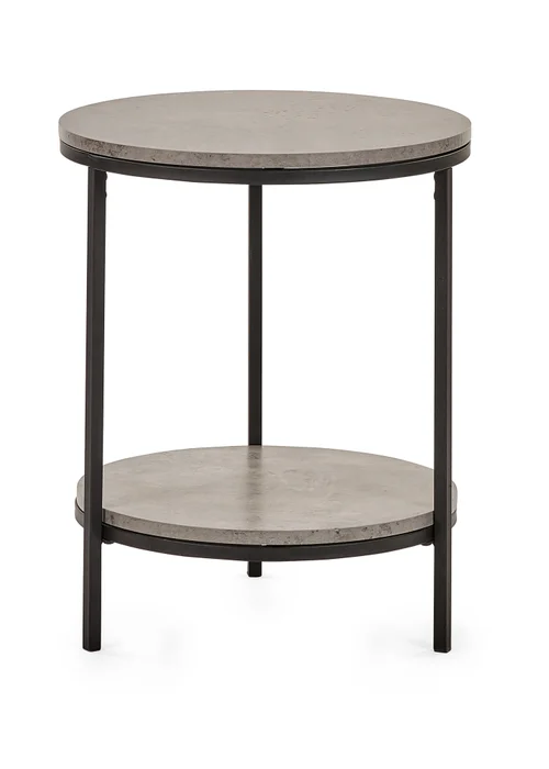 Julian Bowen Black Staten Circular Lamp Table With Shelf (56 x 45 x 45cm) - One Size Image 3