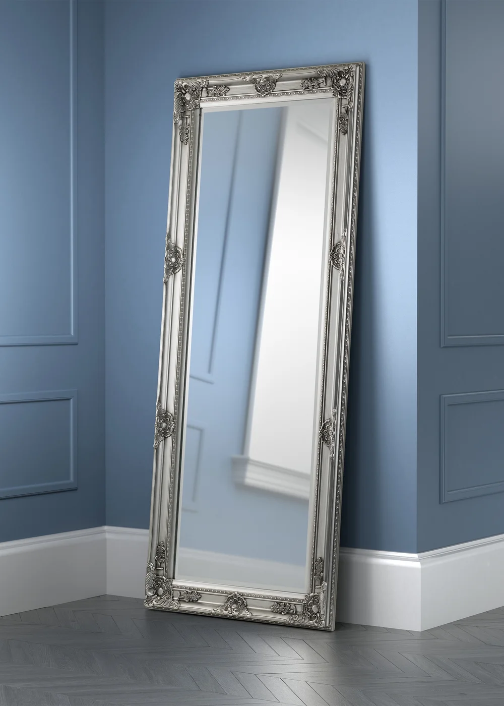 Julian Bowen Pewter Palais Lean to Dress Mirror (170 x 70 x 6cm) - No Size Image 1