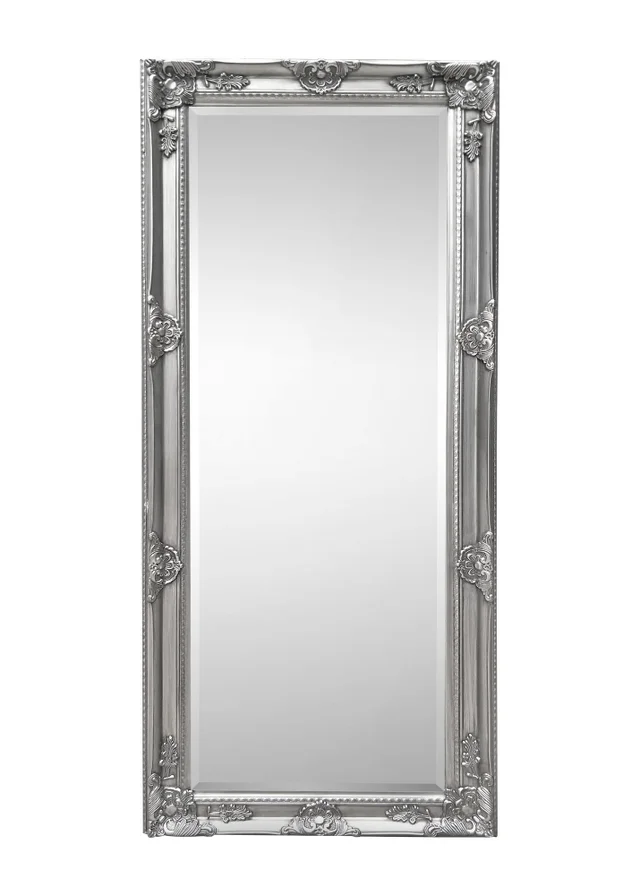 Julian Bowen Pewter Palais Lean to Dress Mirror (170 x 70 x 6cm)