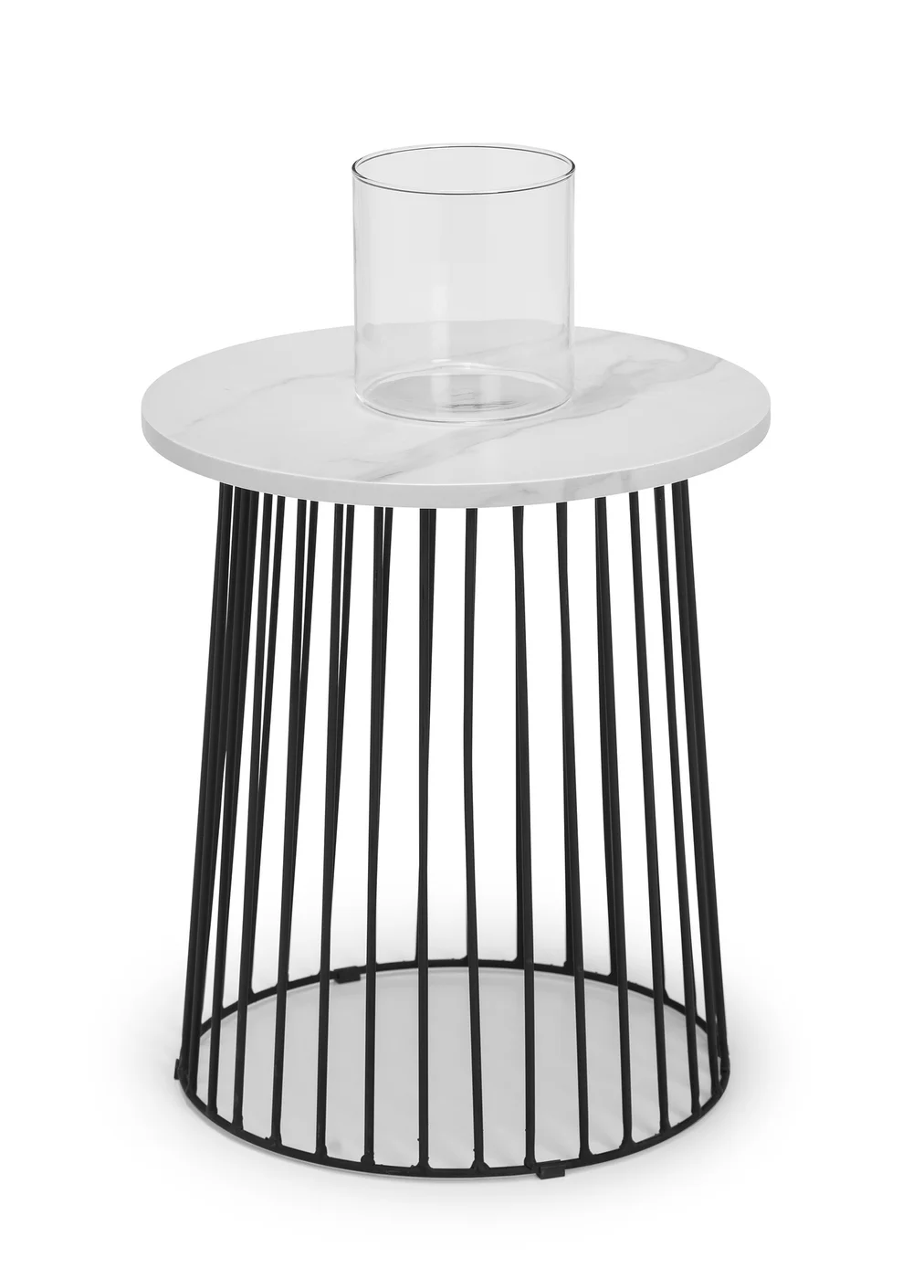 Julian Bowen Marble Broadway Round Lamp Table (46 x 40 x 40cm) - No Size Image 2
