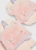Girls Pink Unicorn Mittens - One Size Image 2