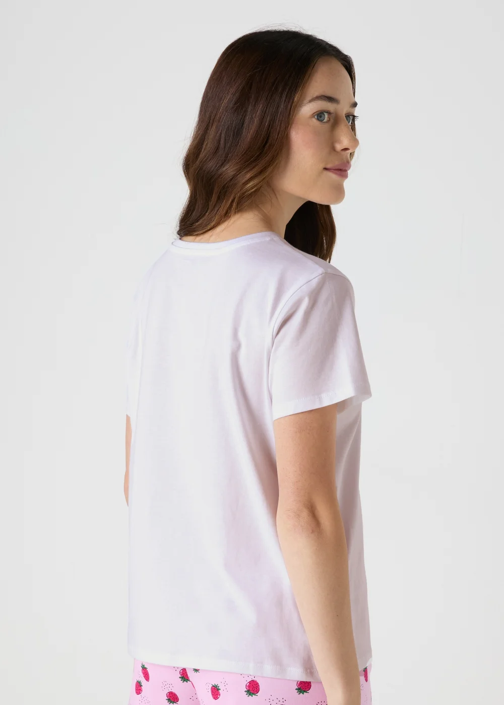 White Strawberry Pyjama Top - Extra small Image 2