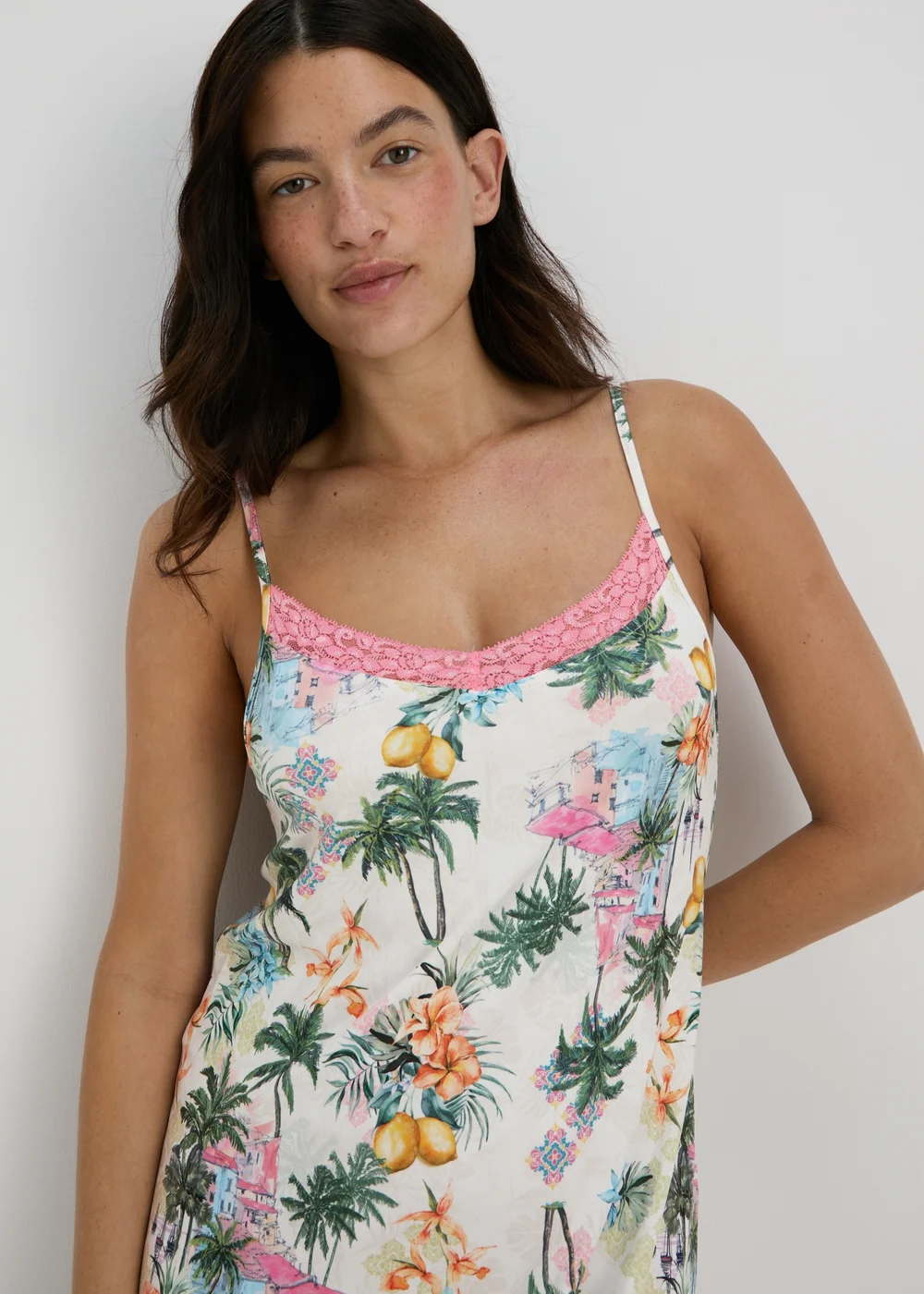 Tropical Print Soft Touch Nightie - Small Image 3