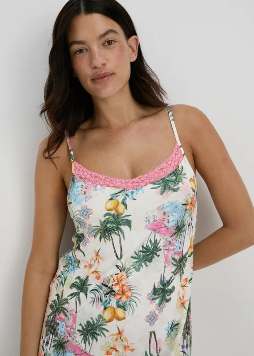 Tropical Print Soft Touch Nightie - Small Image 3
