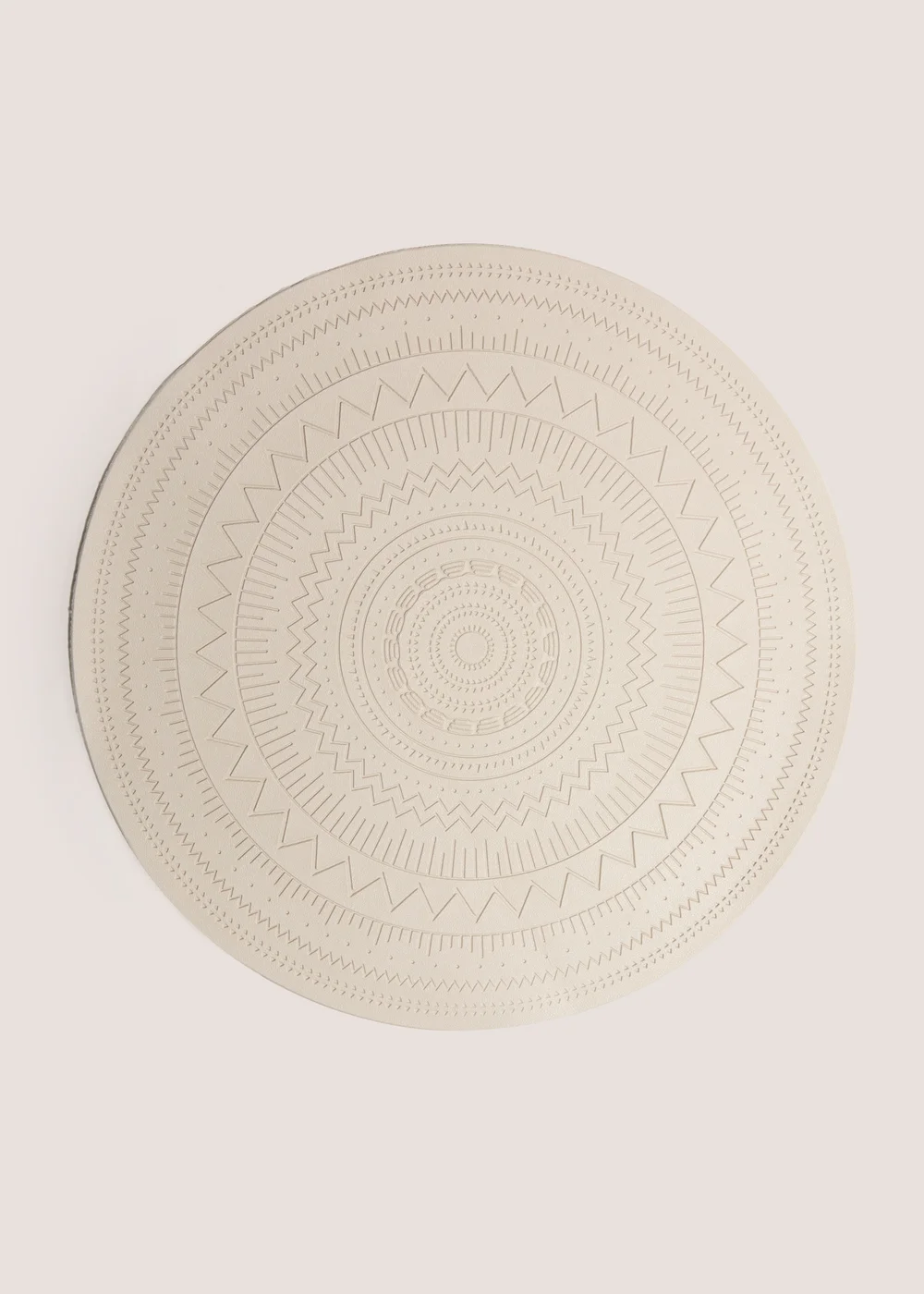 2 Pack Cream Faux Leather Patterned Place Mats Image 1
