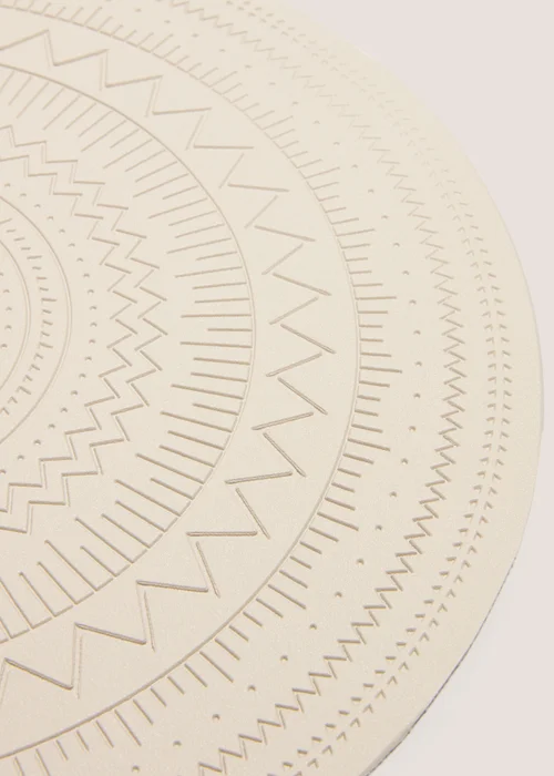 2 Pack Cream Faux Leather Patterned Place Mats Image 2