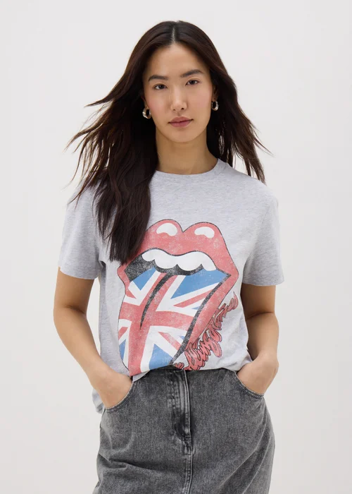Rolling Stones Grey Band T-Shirt - Small Image 1