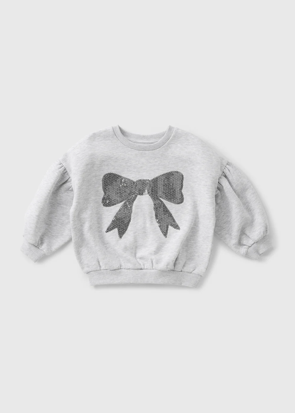 Grey Girls Sequin Bow Sweatshirt (1-7yrs) - 2-3 Yrs Image 1