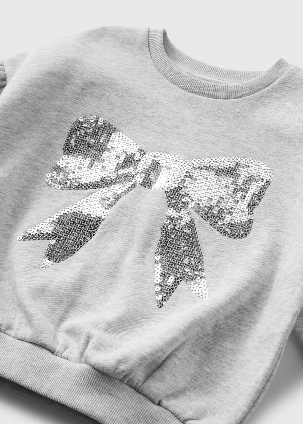 Grey Girls Sequin Bow Sweatshirt (1-7yrs) - 2-3 Yrs Image 2