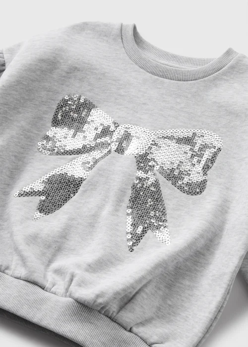 Grey Girls Sequin Bow Sweatshirt (1-7yrs) - 2-3 Yrs Image 2