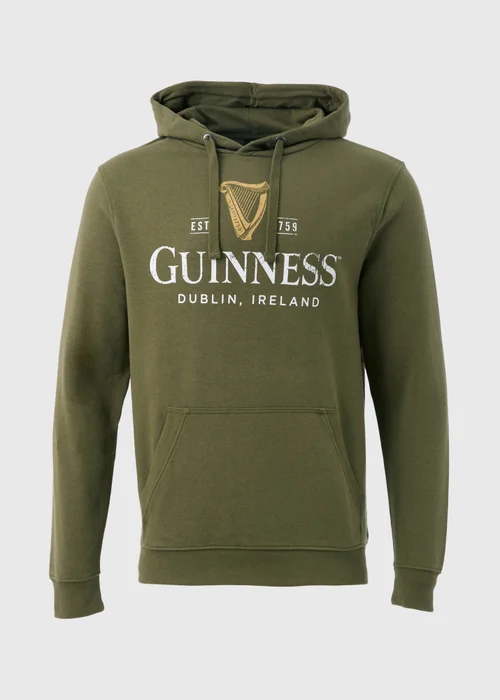 Khaki Guinness Print Hoodie - S Image 5