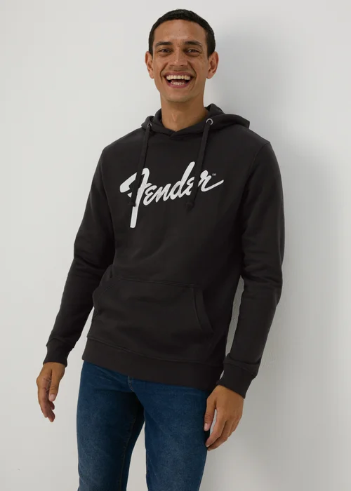Black Fender Print Hoodie - S Image 1