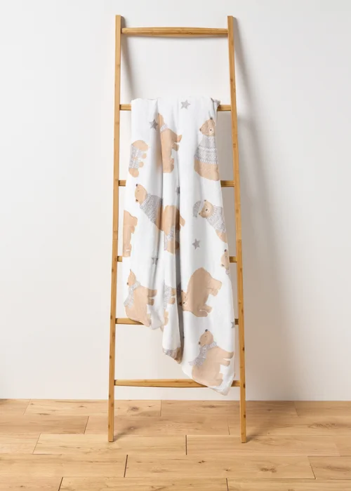 White Bear Sherpa Throw Image 1