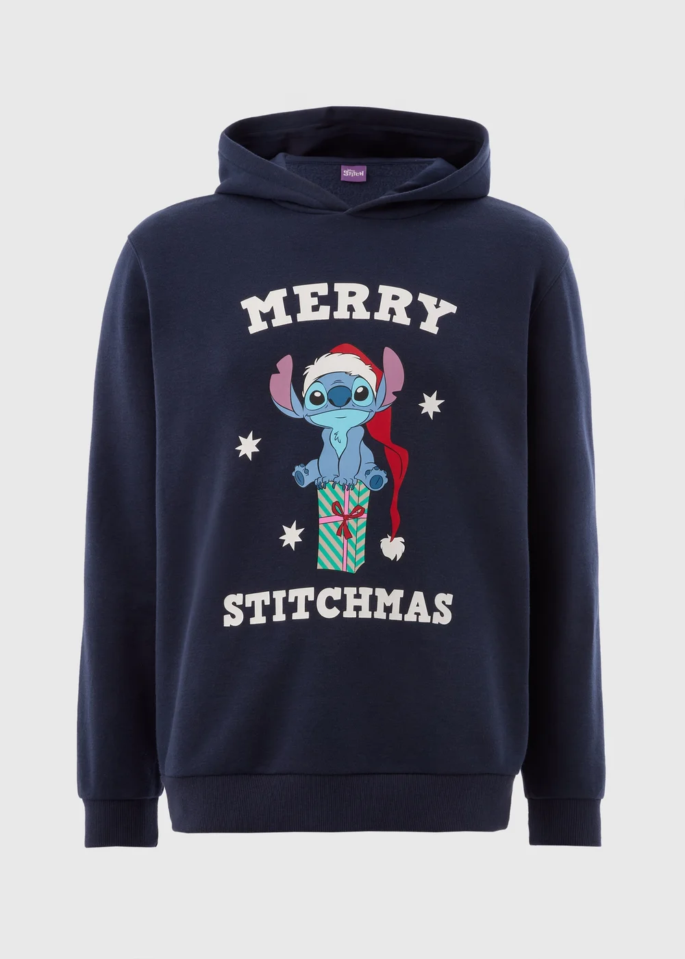 Disney Navy Christmas Stitch Hoodie - S Image 4