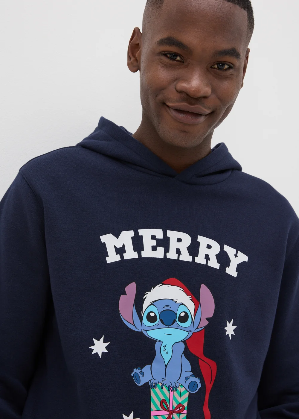 Disney Navy Christmas Stitch Hoodie - S Image 2