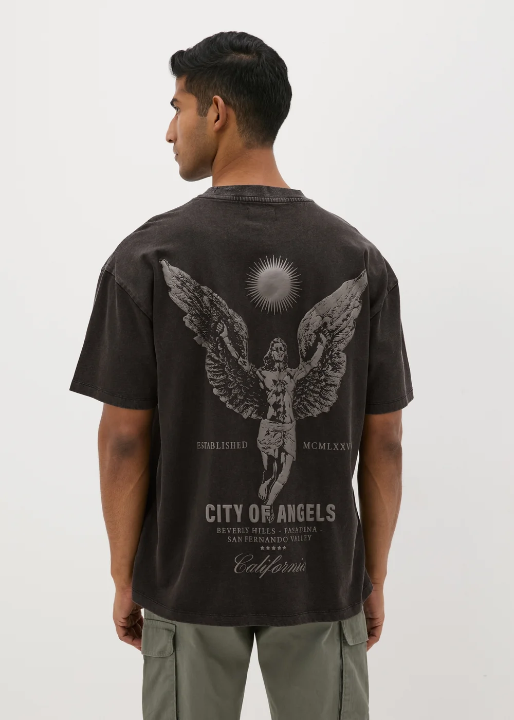 Black Washed City Of Angel T-Shirt - S Image 2