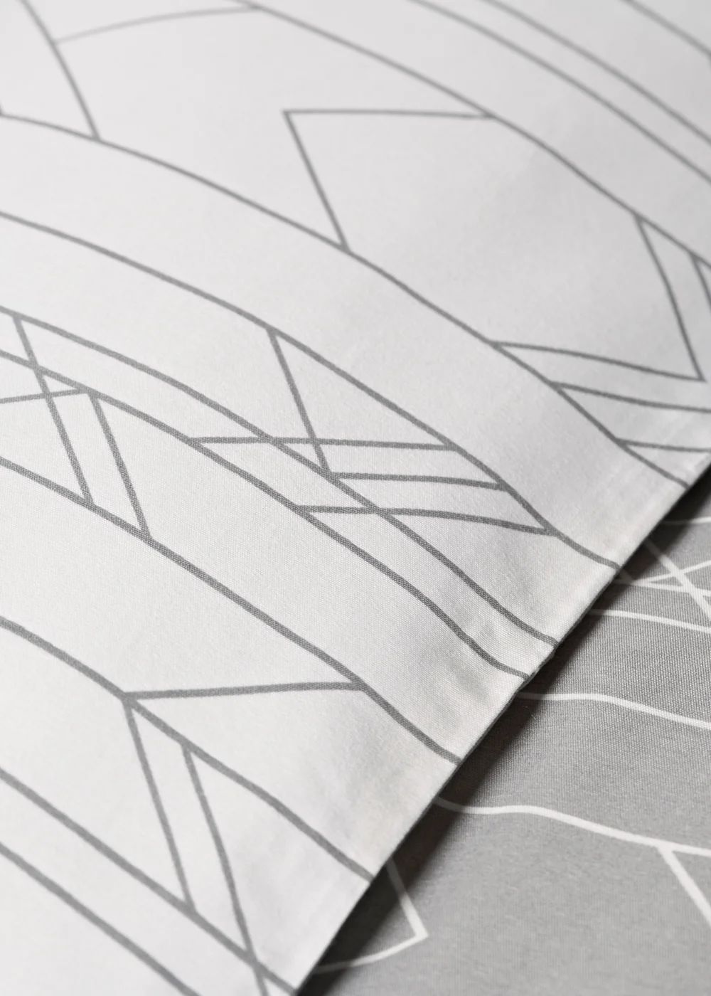 Grey Chevron Duvet Set - Single Image 3