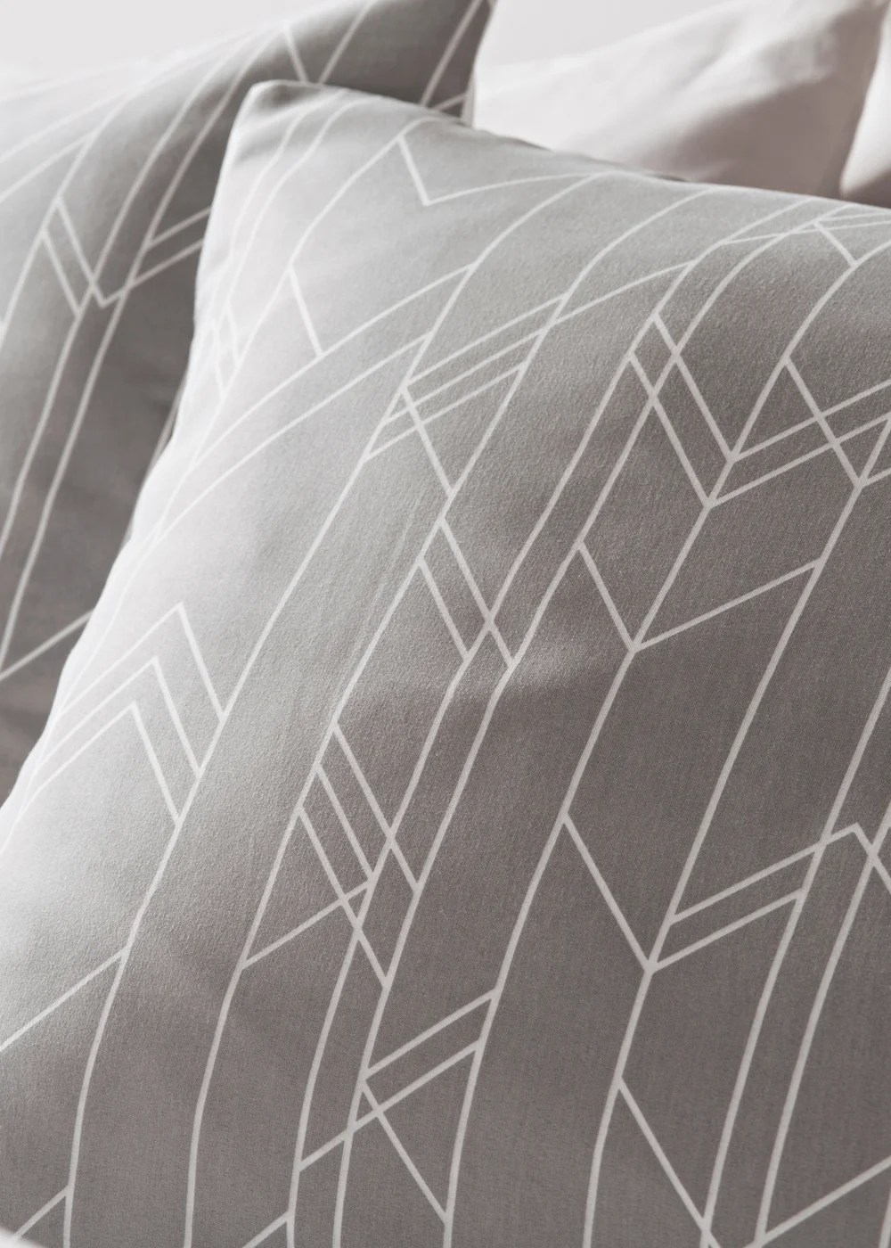 Grey Chevron Duvet Set - Single Image 2