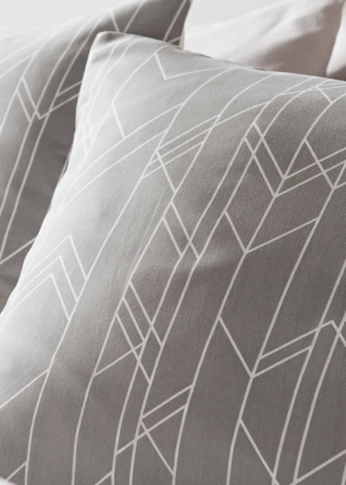 Grey Chevron Duvet Set - Single Image 2