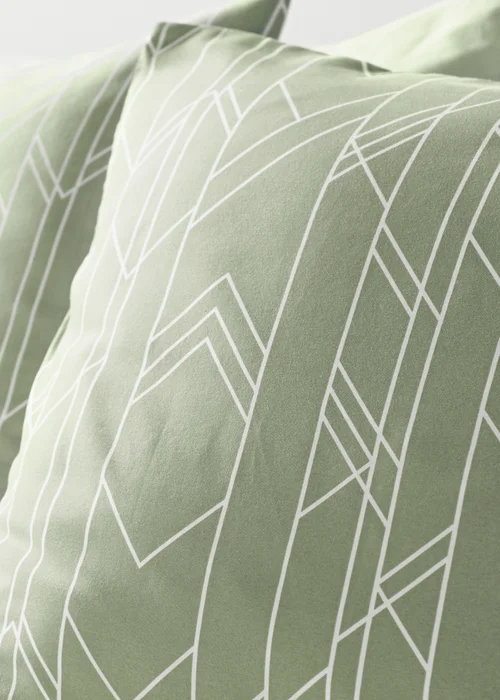 Green Chevron Duvet Set - Single Image 2