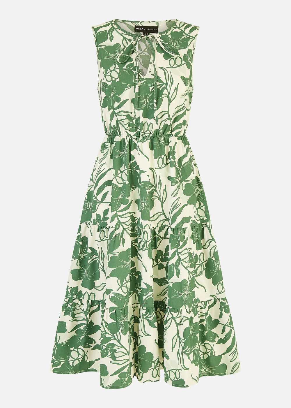 Mela Green Floral Relaxed Sleeveless Midi Dress - 8 Image 3