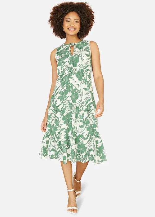 Mela Green Floral Relaxed Sleeveless Midi Dress - 8 Image 1
