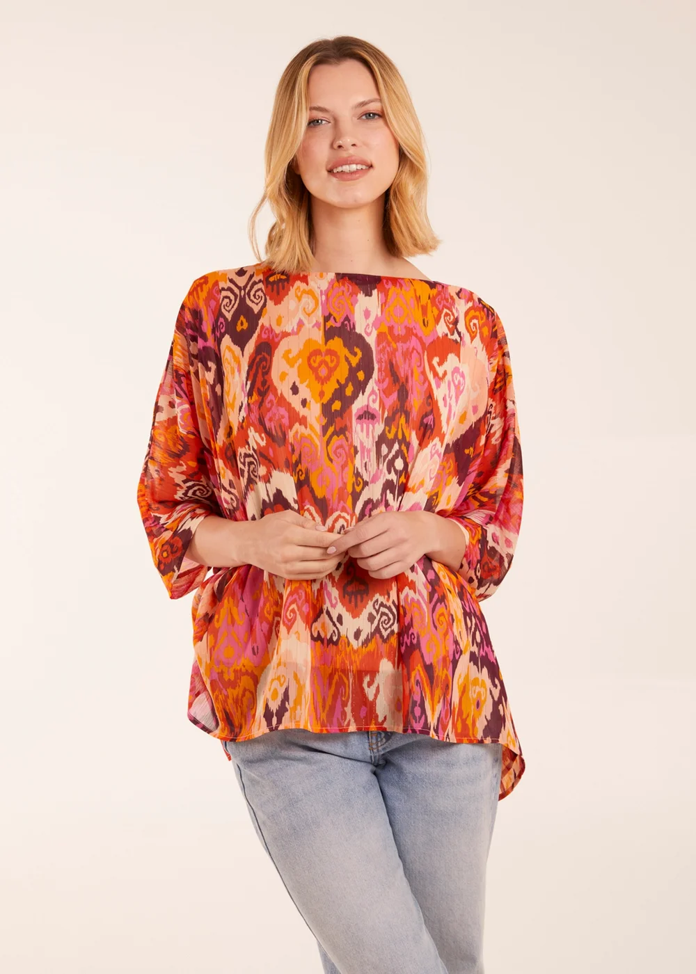 Blue Vanilla Orange Oversized Kimono Top - S/M Image 1