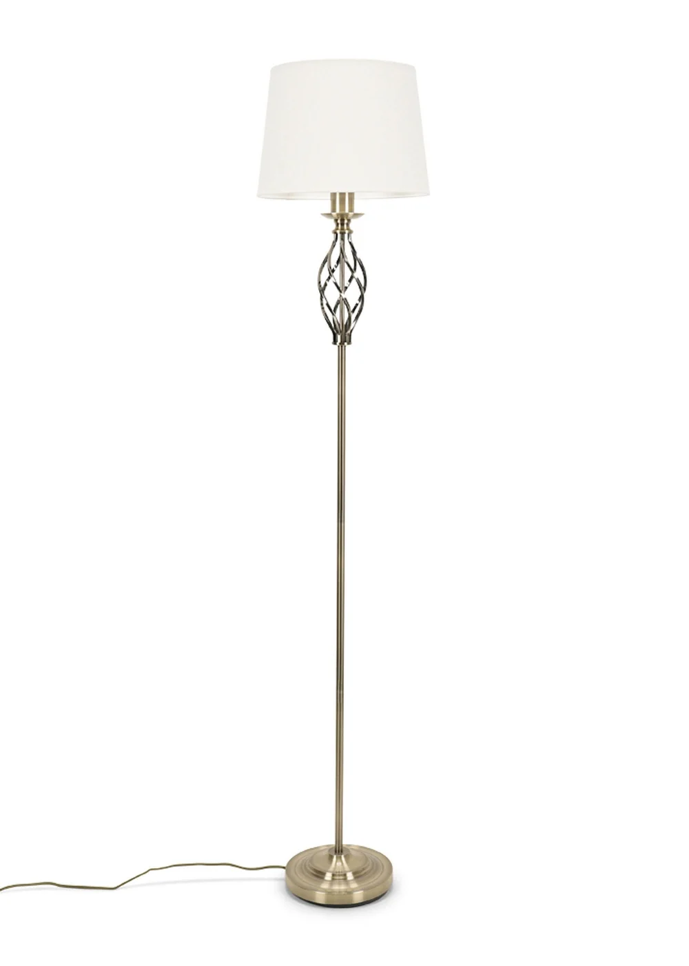 ValueLights Memphis Antique Brass Floor Lamp (151.5cm x 30cm x 30cm) - One Size Image 2