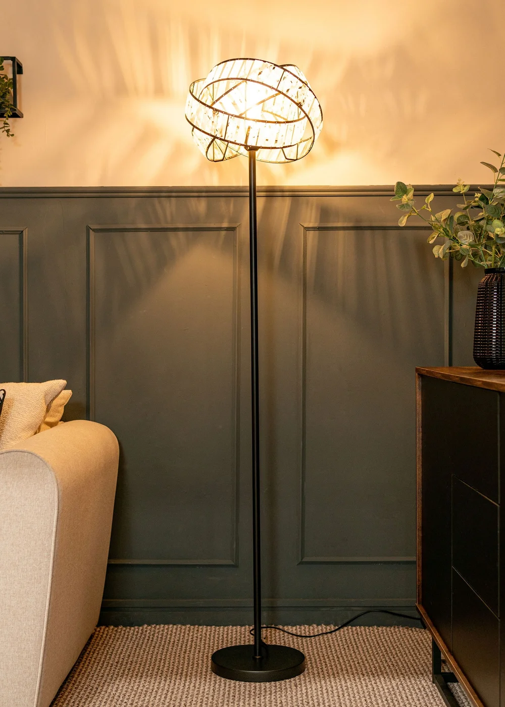 ValueLights Hudson Grey Metal Floor Lamp (159cm x 36.5cm x 36.5cm) - One Size Image 3