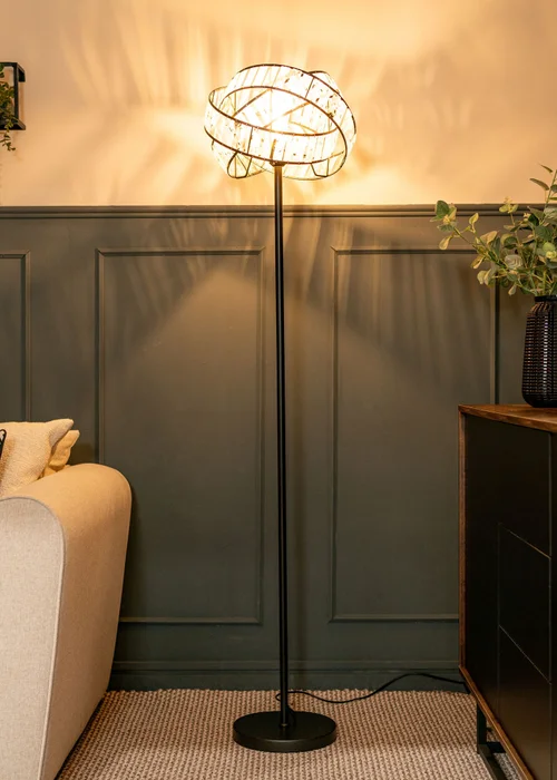 ValueLights Hudson Grey Metal Floor Lamp (159cm x 36.5cm x 36.5cm) - One Size Image 3