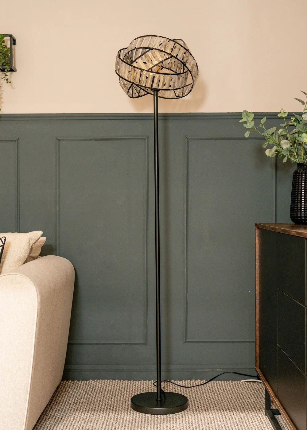 ValueLights Hudson Grey Metal Floor Lamp (159cm x 36.5cm x 36.5cm) - One Size Image 1