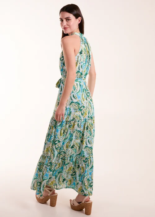 Blue Vanilla Green Halter Neck Paisley Maxi Dress - 10 Image 2
