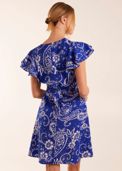 Blue Vanilla Blue Frill Sleeve Wrap Belted Mini Dress - 8 Image 2