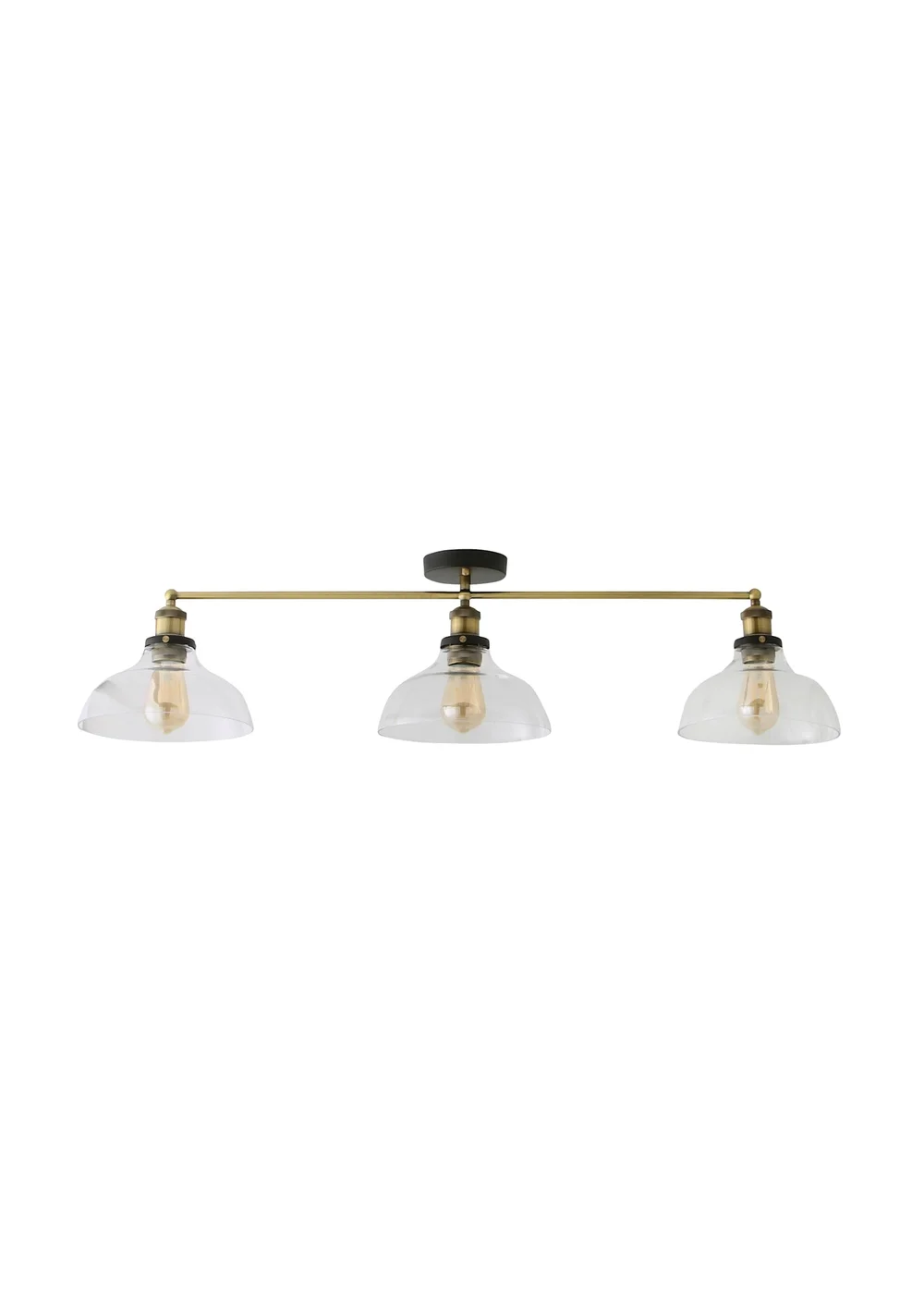 ValueLights Wallace Steampunk 3 Way Bar Ceiling Light Fitting - One Size Image 2