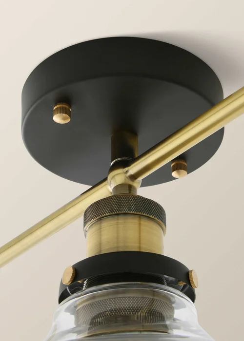 ValueLights Wallace Steampunk 3 Way Bar Ceiling Light Fitting - One Size Image 5