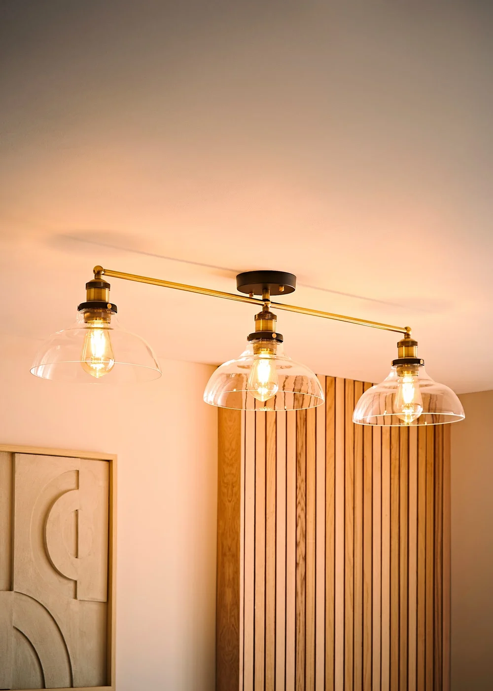 ValueLights Wallace Steampunk 3 Way Bar Ceiling Light Fitting - One Size Image 3