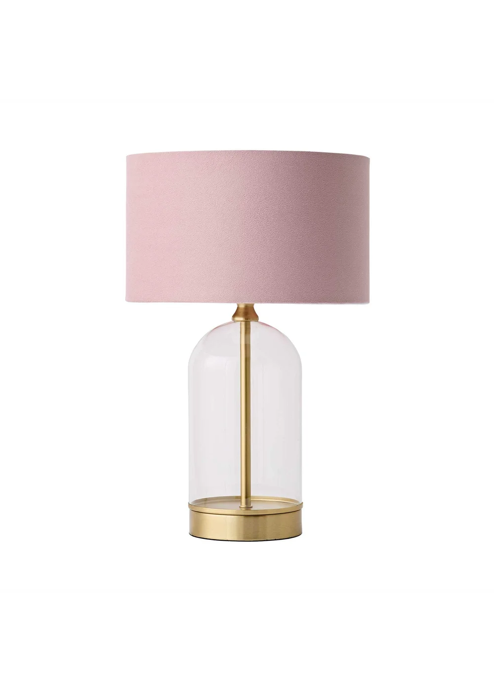 ValueLights Jessy Glass Table Lamp Blush Pink Shade (41cm x 25cm) - One Size Image 4