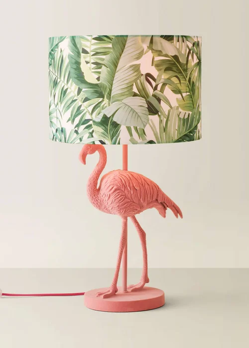 ValueLights Flo Pink Velvet Flamingo Table Lamp (53cm x 30cm x 30cm) - One Size Image 3