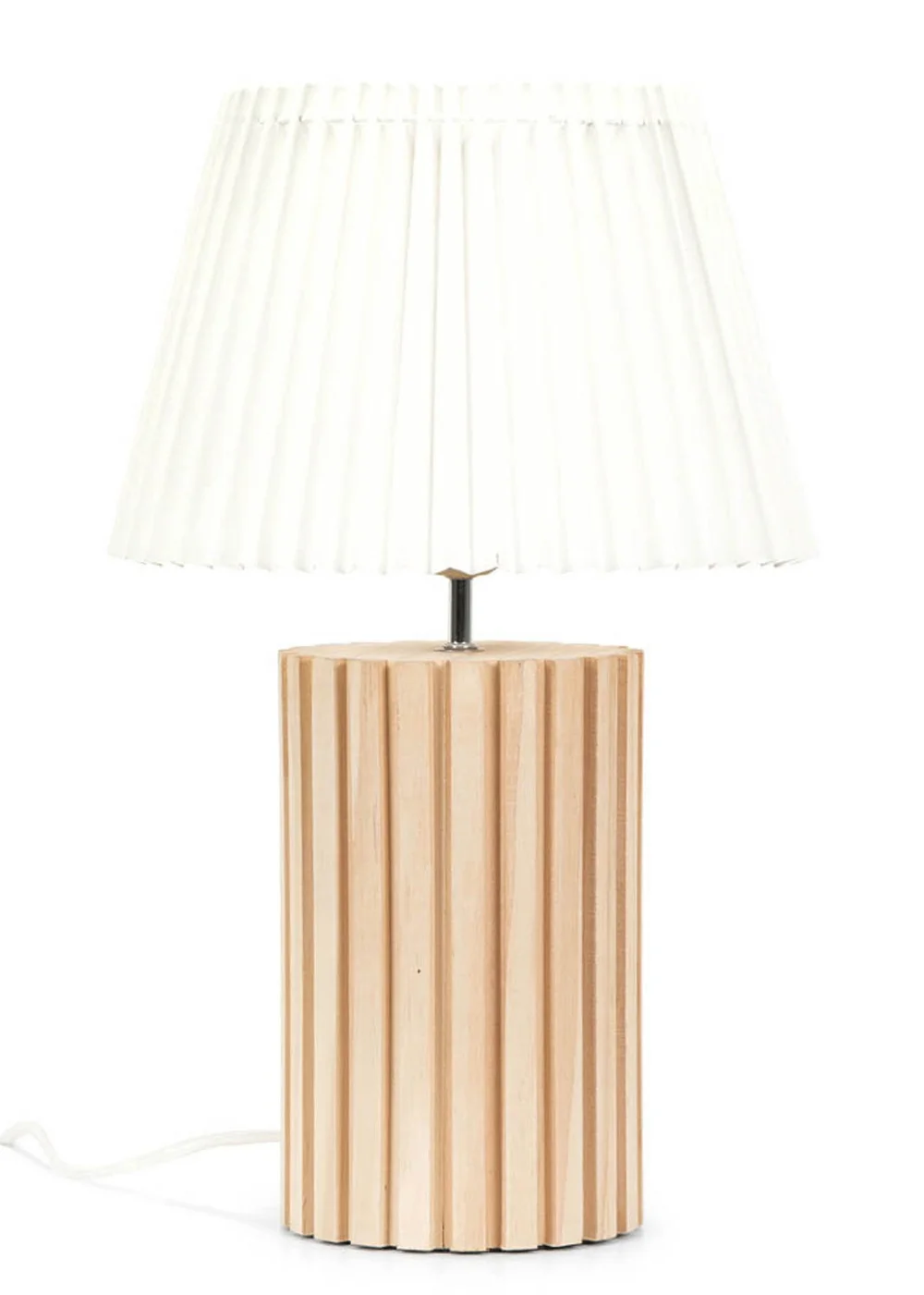 ValueLights Natural Brooke Wooden Table Lamp (43cm x 28cm x 28cm) - One Size Image 2