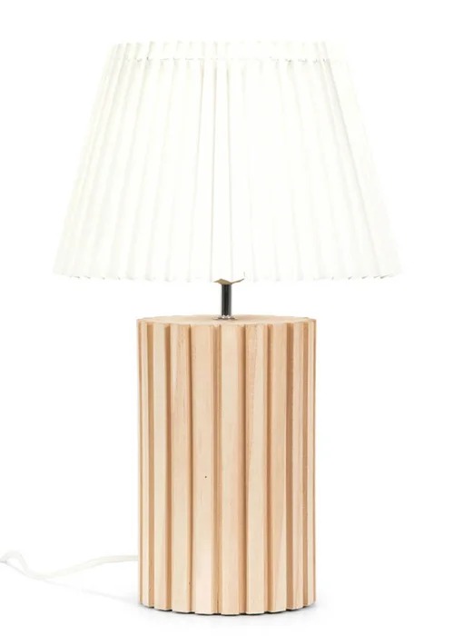ValueLights Natural Brooke Wooden Table Lamp (43cm x 28cm x 28cm) - One Size Image 2