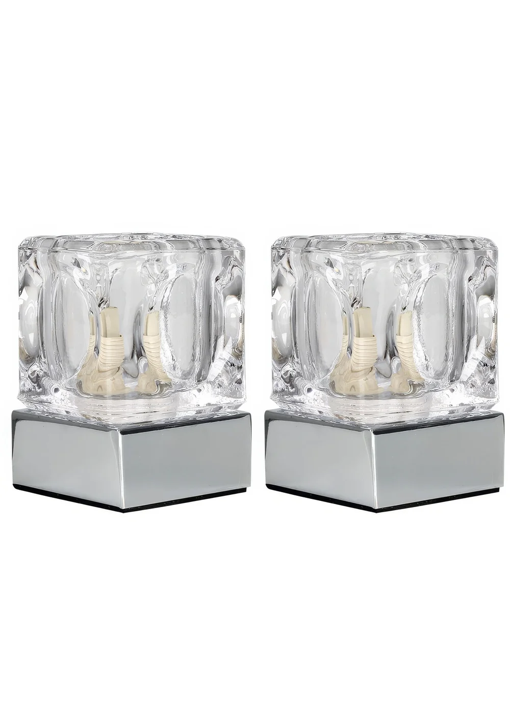 ValueLights Pair Of Ice Cube Touch Table Lamps (20cm x 7cm x 7cm) - One Size Image 2