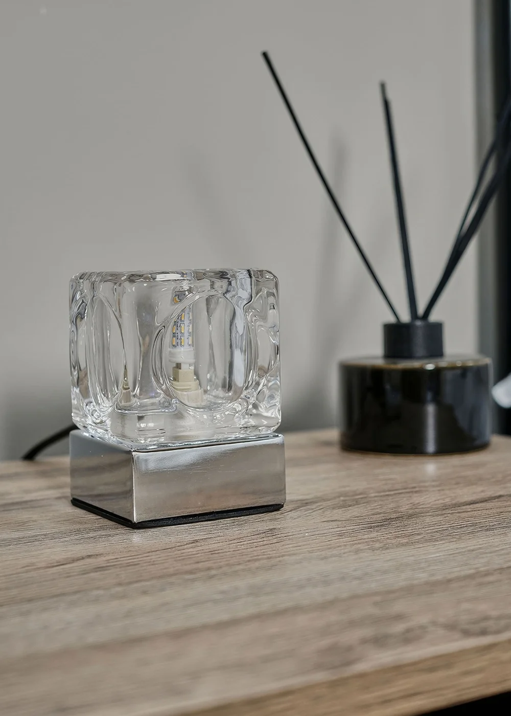 ValueLights Pair Of Ice Cube Touch Table Lamps (20cm x 7cm x 7cm) - One Size Image 1