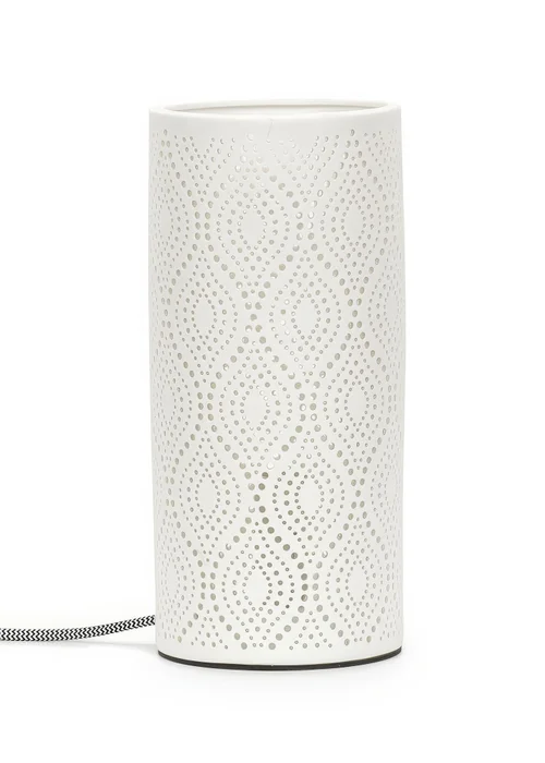 ValueLights Dahlia White Porcelain Table Lamp (24cm x 11cm x 11cm) - One Size Image 2