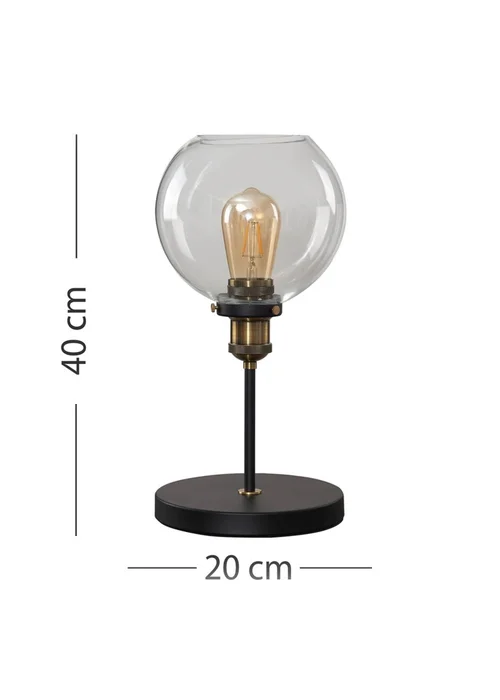ValueLights Sheridan Steampunk Table Lamp with Glass Shade - One Size Image 6
