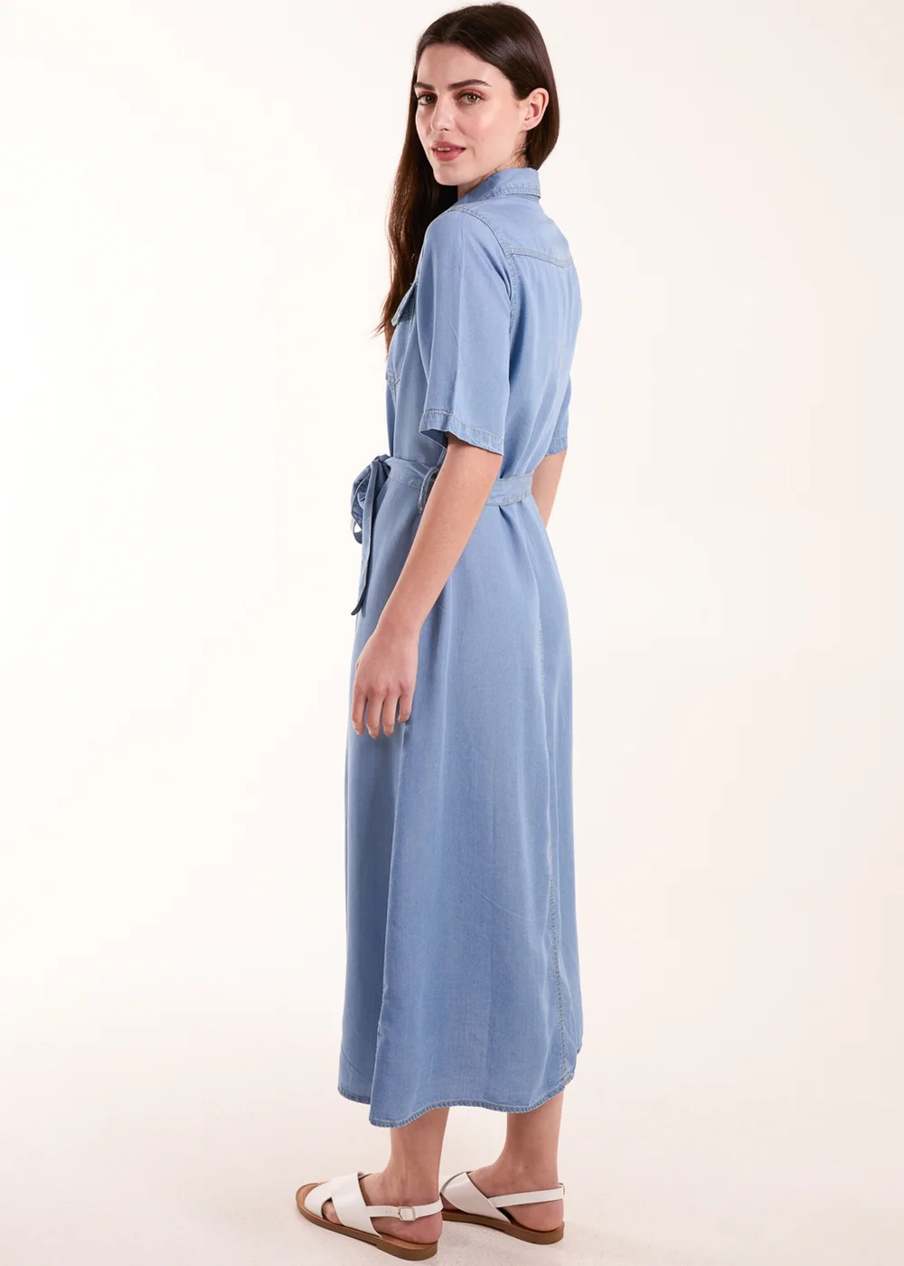 Blue Vanilla Blue Button Front Midi Shirt Dress - 16 Image 2