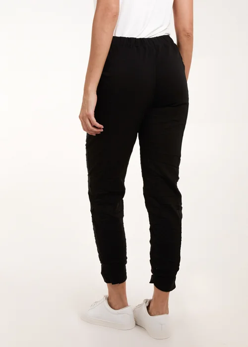 Blue Vanilla Black Zip Drawstring Trousers - M Image 2