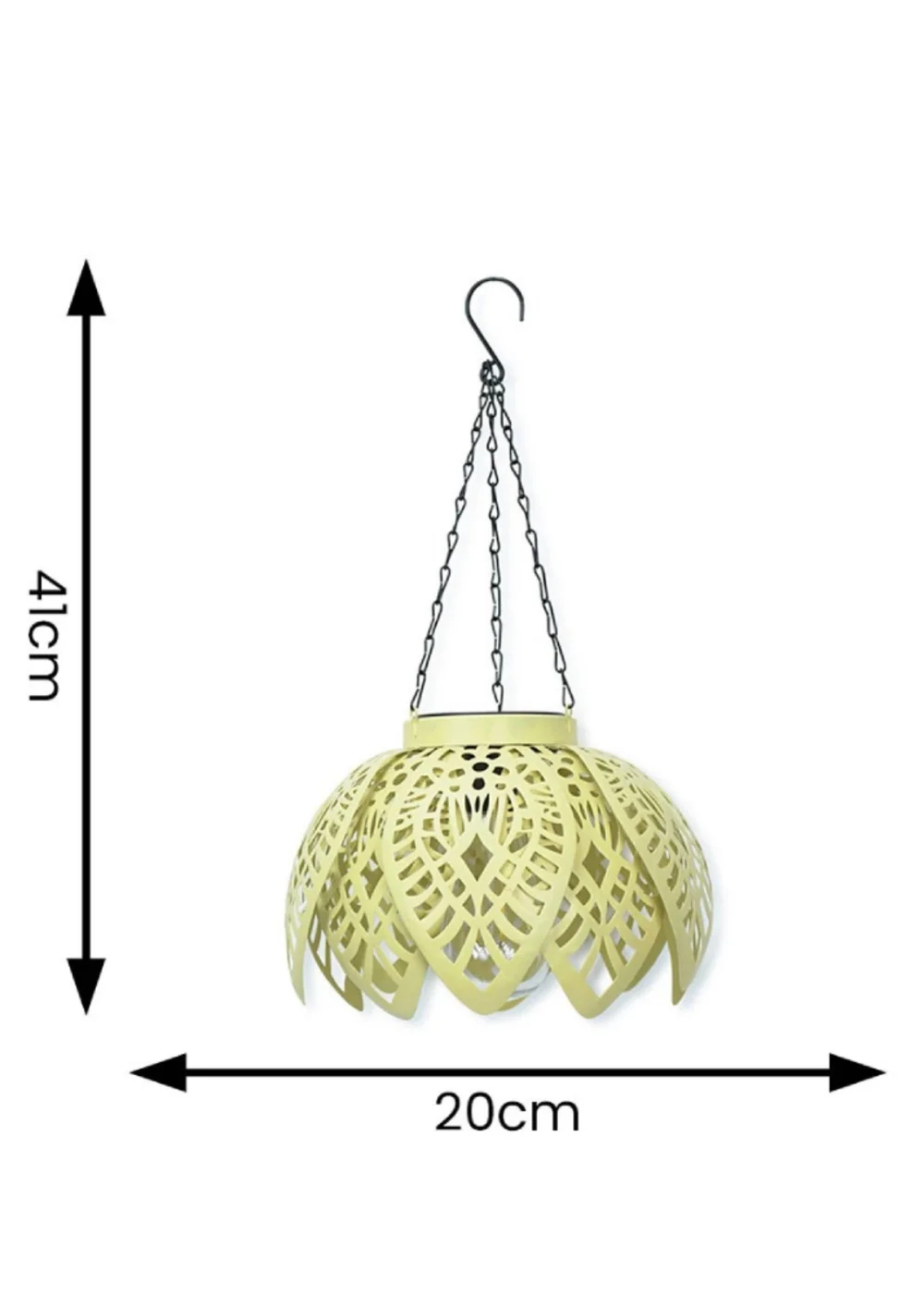 ValueLights Yellow Artichoke Hanging Solar Light (41cm x 20cm x 20cm) - One Size Image 5
