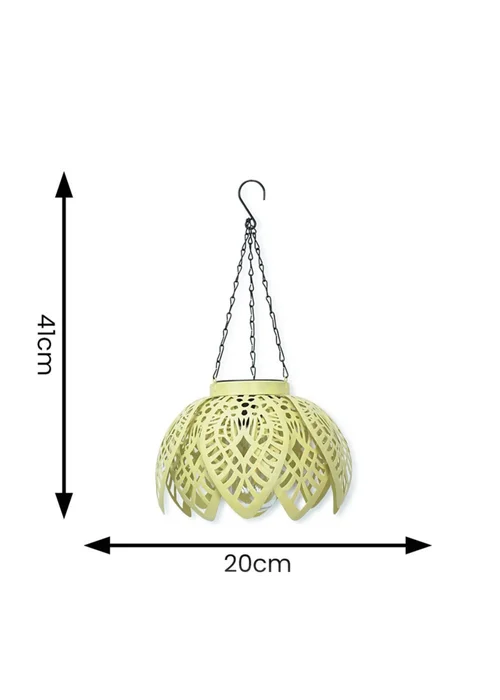 ValueLights Yellow Artichoke Hanging Solar Light (41cm x 20cm x 20cm) - One Size Image 6