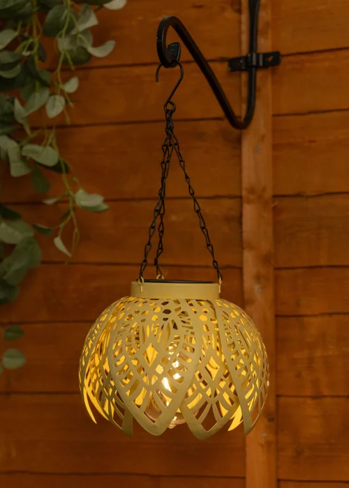 ValueLights Yellow Artichoke Hanging Solar Light (41cm x 20cm x 20cm) - One Size Image 4