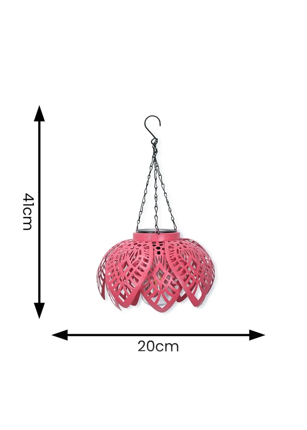 ValueLights Coral Artichoke Hanging Solar Light (41cm x 20cm x 20cm) - One Size Image 6